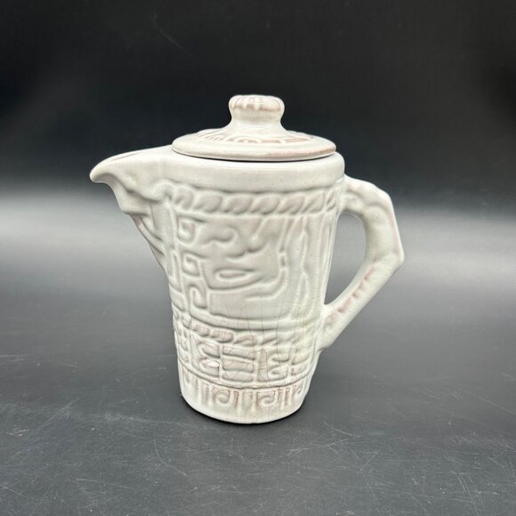 Vintage Frankoma Pottery Creamer Pitcher  7J Aztec Mayan White Serving Tableware - Picture 2 of 11